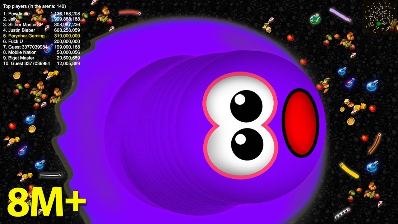 Worms Zone © 8M + Score Top 01 Best Kill Ever World Record (Never Stop Running Play)