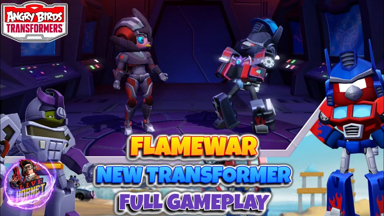 Flamewar Walkthrough, Angry Birds Transformers Full Gameplay, No Commentary.