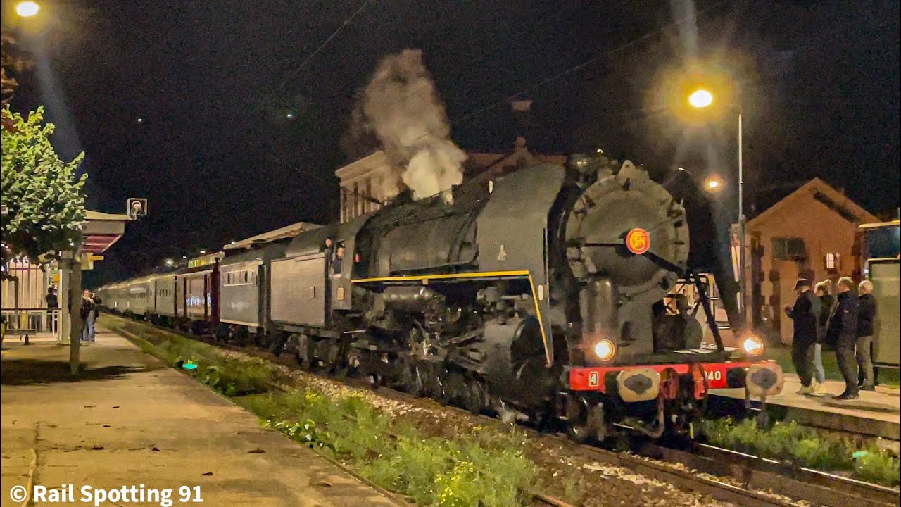 [Transilien J] la loc à Vapeur 141 R 840 en gare de Cormeilles en Parisis
