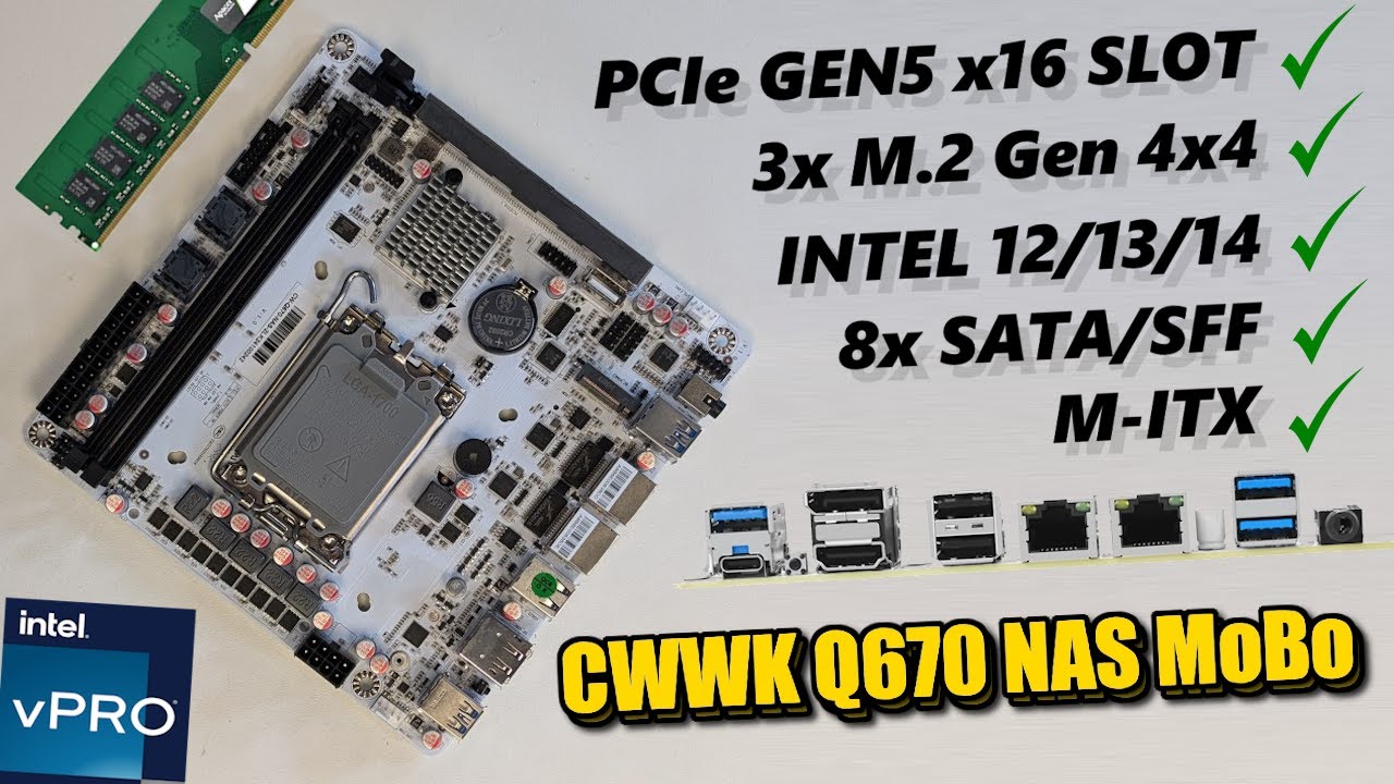 NEW CWWK Q670 8-Bay Gen5 NAS vPro Mobo Review