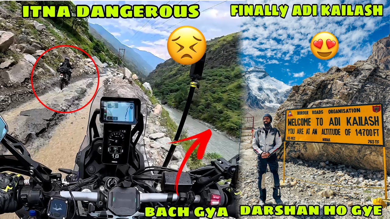 Socha nhi tha Adi Kailash ka rasta itna Dangerous hoga 😫 Red Alert mai bhi phuch gye 🙏🏻 FINALLY 😍