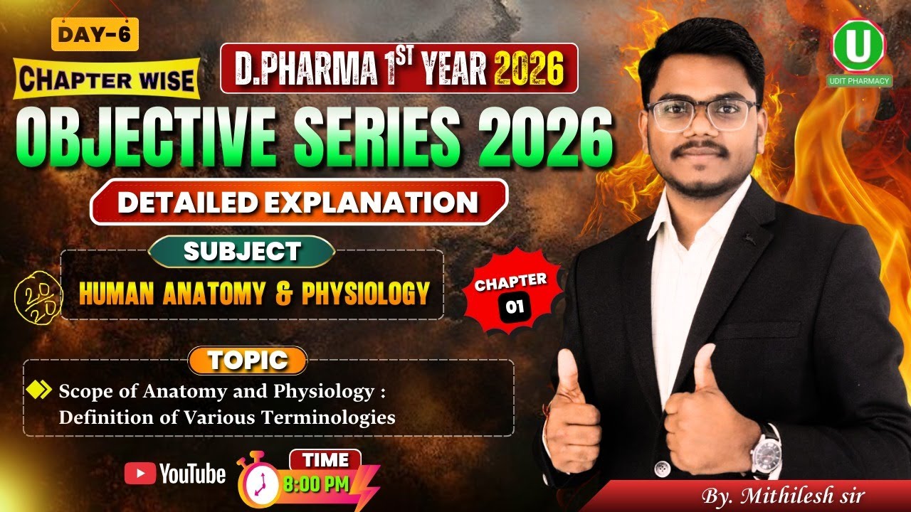 🔴D.Pharm 1st Year 2026 | Chapter Wise Objective Series Day-6 | HAP MCQ | By-Mithlesh Sir