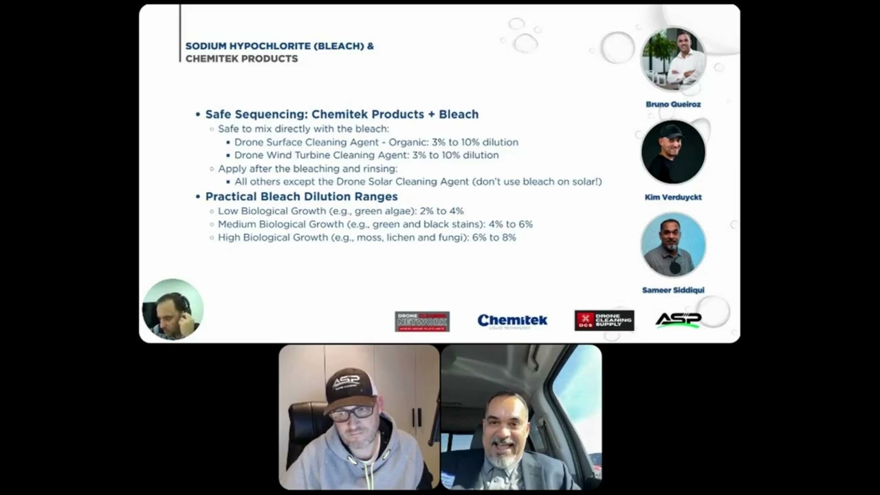 Webinar Drone Range - Sodium hypochlorite bleach & Chemitek Products (part 7)