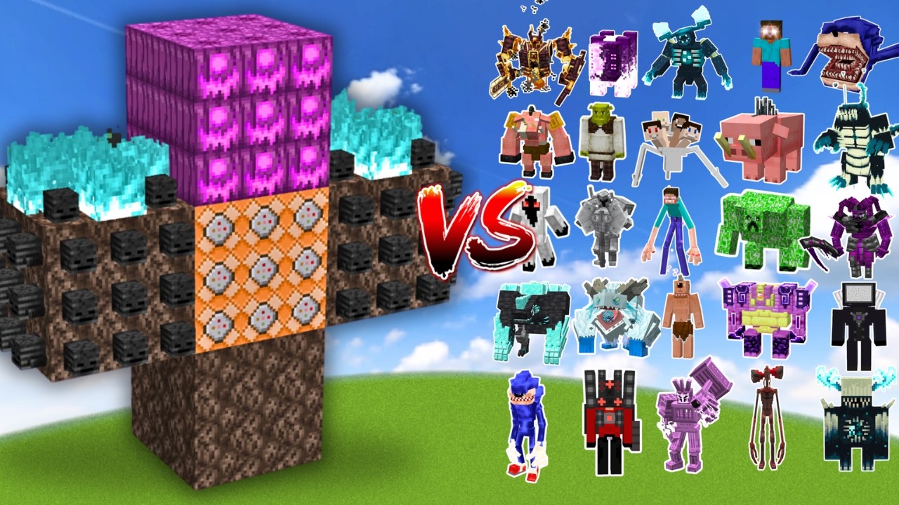 MUTANT WITHER STORM vs All Minecraft Bosses - Minecraft Mob Battle