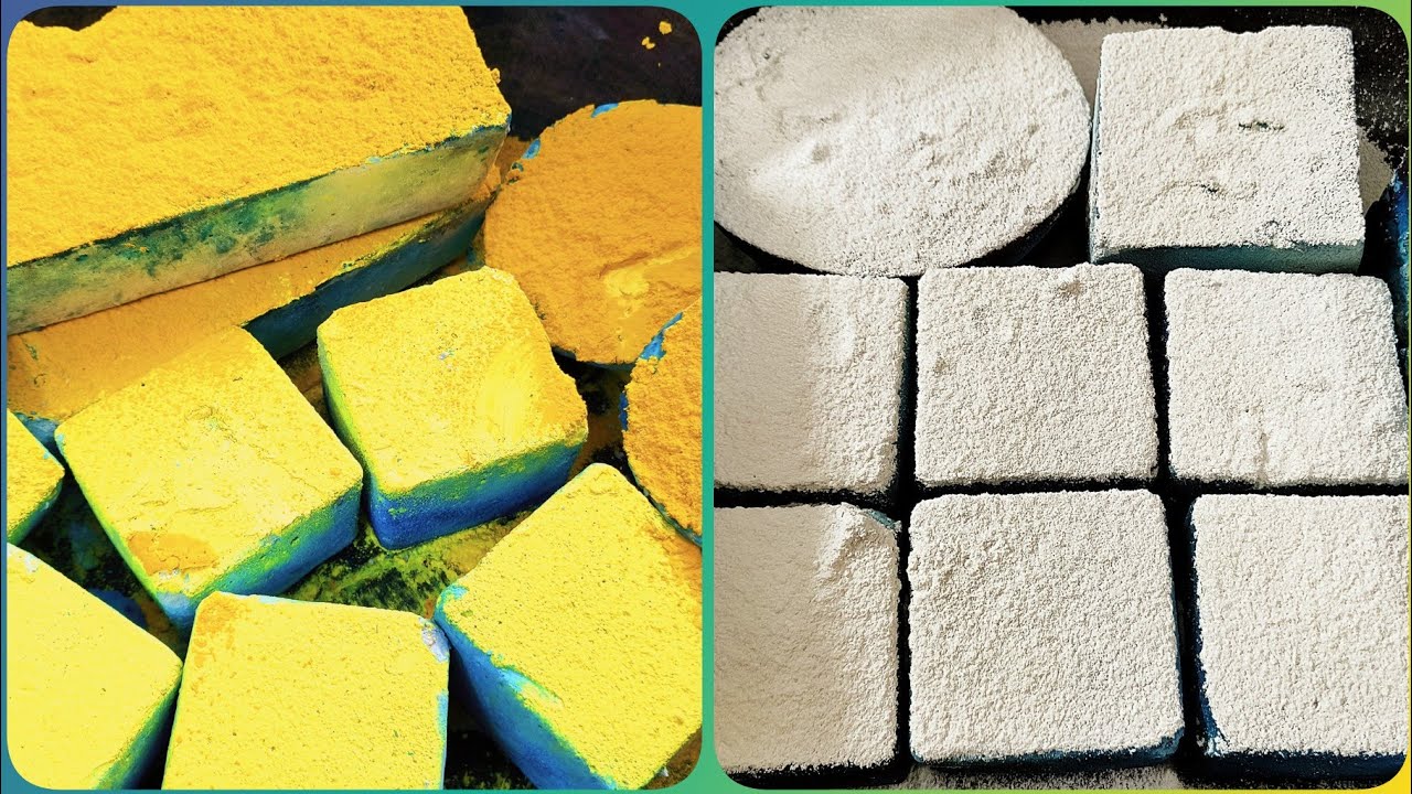 2 IN 1 • Collection of Homemade's with Yellow Holi Colour & GC Powder • Soft & Dusty Crush ASMR 💛🤍🩵