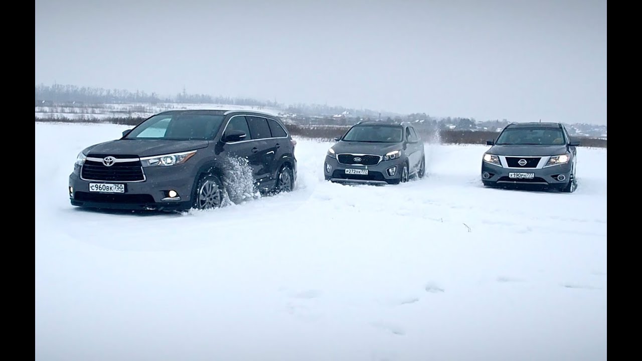 Toyota Highlander против Kia Sorento Prime Nissan Pathfinder