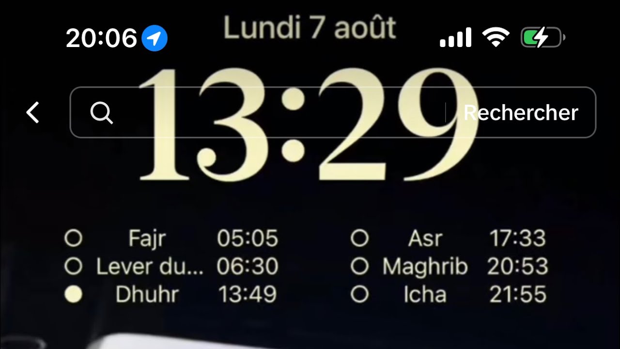 Comment mettre les horaires de pri&egrave;re dans l&rsquo;&eacute;cran d&rsquo;accueil