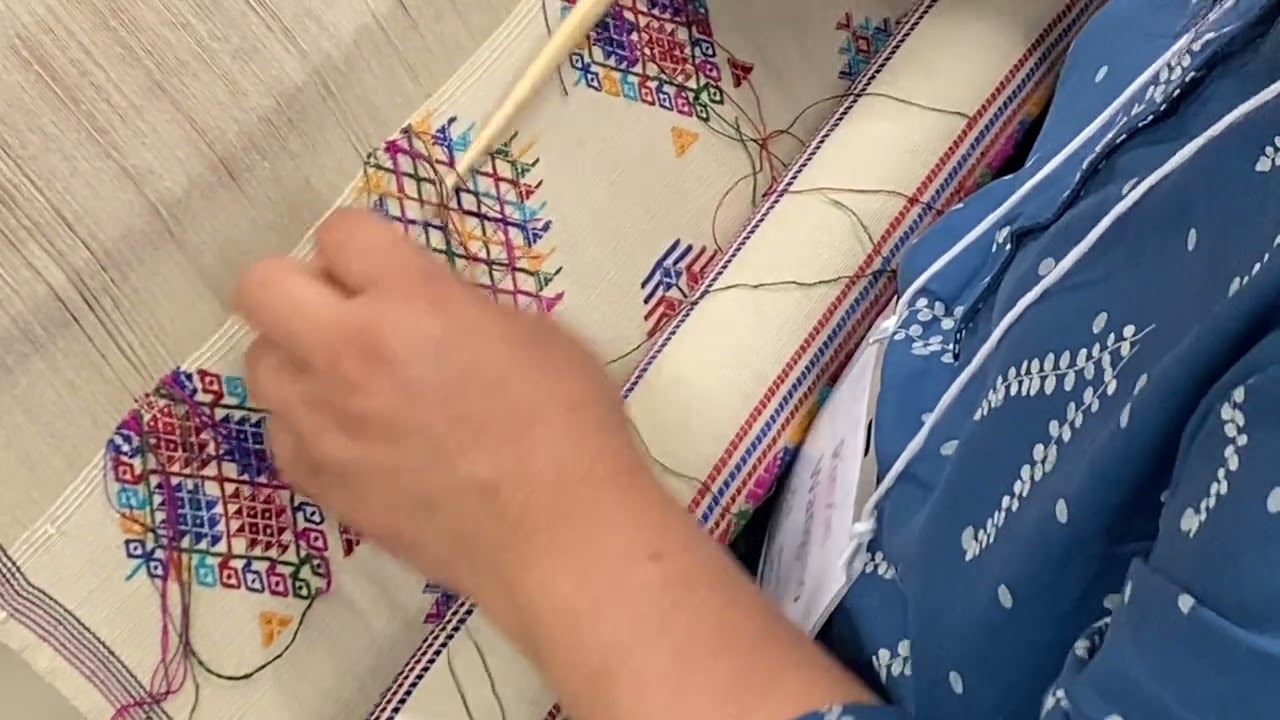 Bhutanese Master Artist Weaving on Backstrap Loom