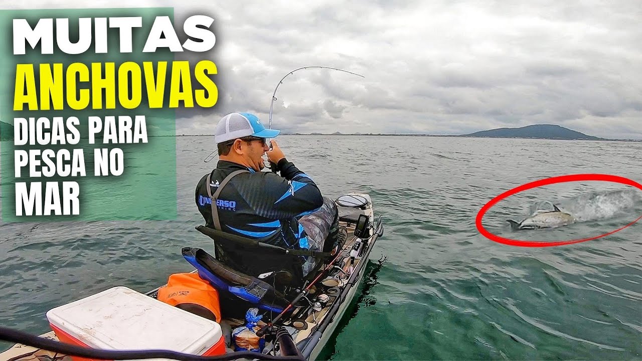 Voc&ecirc; n&atilde;o vai ACREDITAR! INCRIVEL PESCA de CAIAQUE no MAR - Anchovas e Sororocas com isca artificial