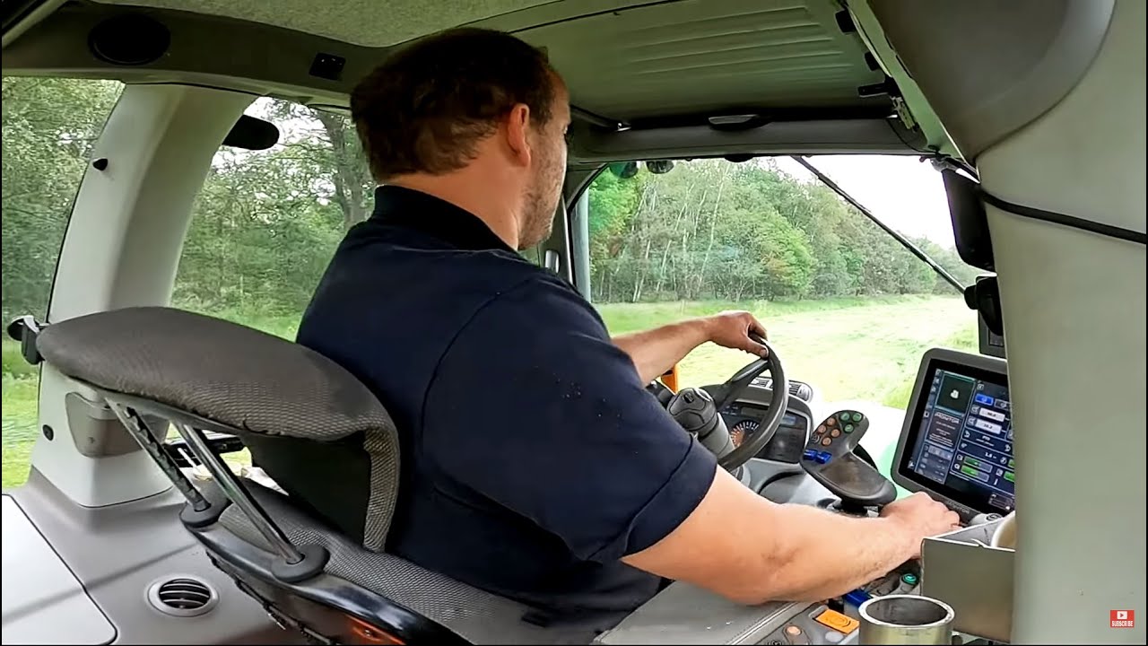 Cab View | Mowing Grass | Deutz-Fahr 6180 + Lely + Krone | AJ Bedrijfsdiensten | 2021
