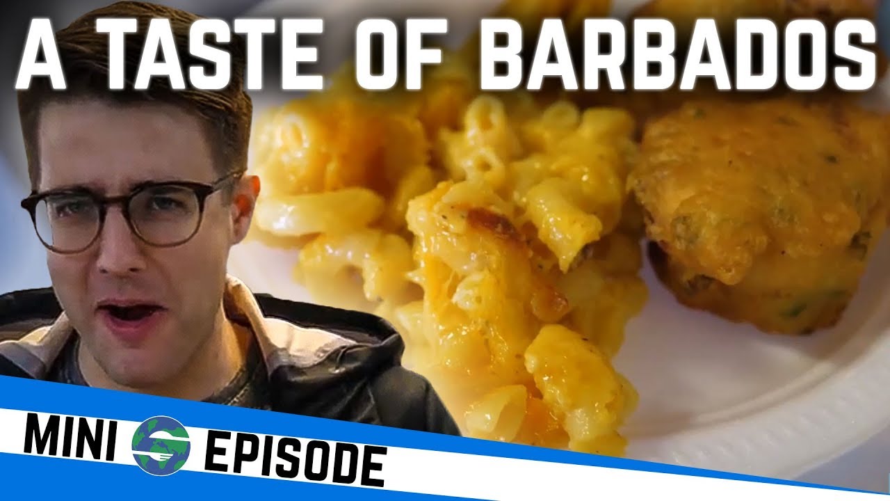 Riley Tries Barbadian Food | Bajan Mac Pie, Flying Fish Cutter, Roasted Chicken!