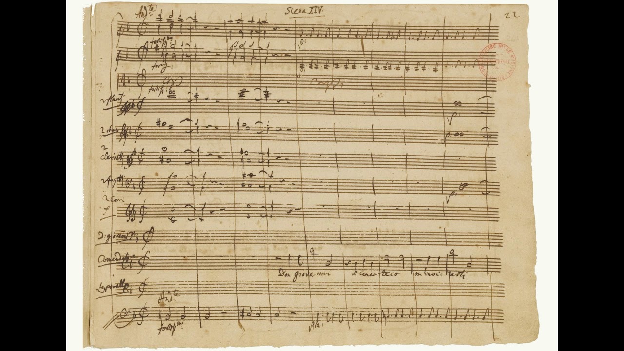 Mozart : Già la mensa è preparata - Don Giovanni, a cenar teco - autograph manuscript