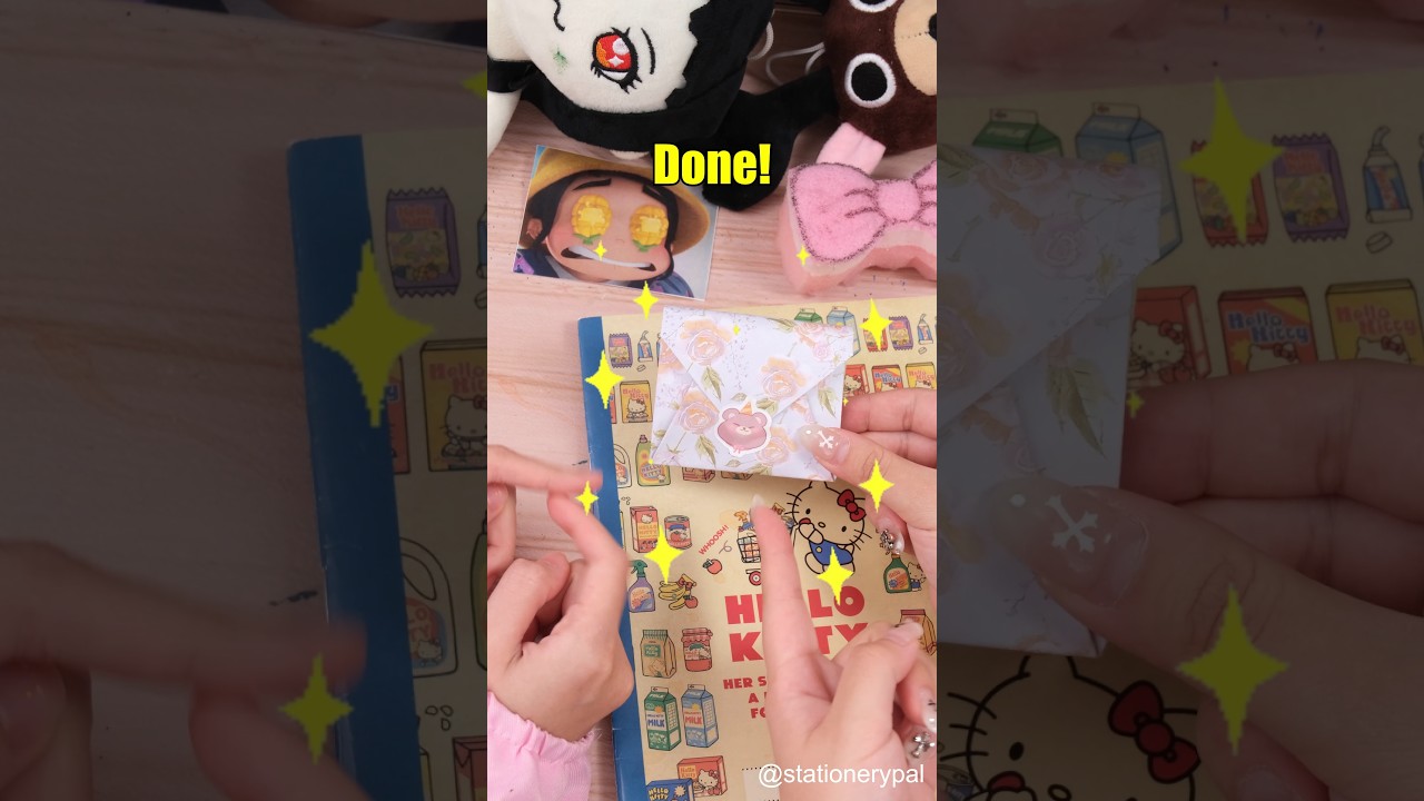 Мини-конверт своими руками | Милая идея подарка с помощью цветной бумаги 🎁✨ #шорты