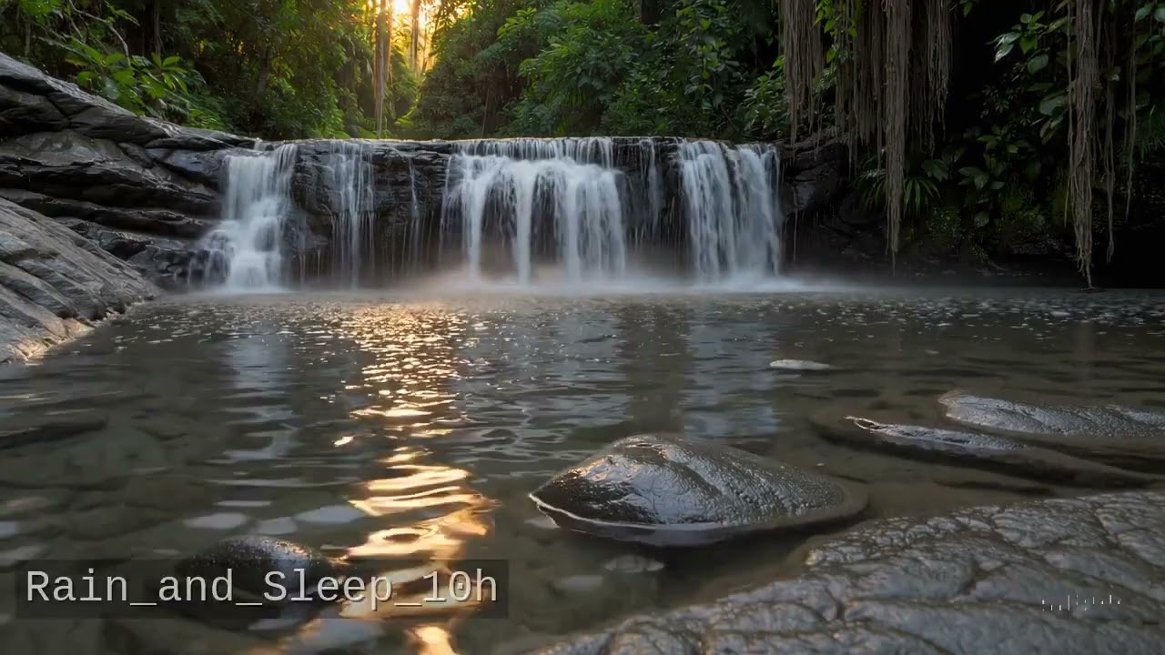 Crystal Rainforest Waterfall Sounds for Sleep & Meditation &mdash; Relaxing Nature ASMR 4K