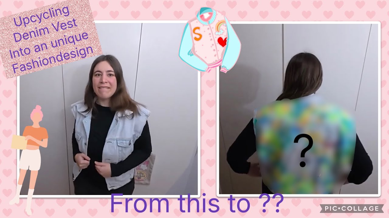 Upcycling a simple Denim vest into an unique piece using paint and carbon paper