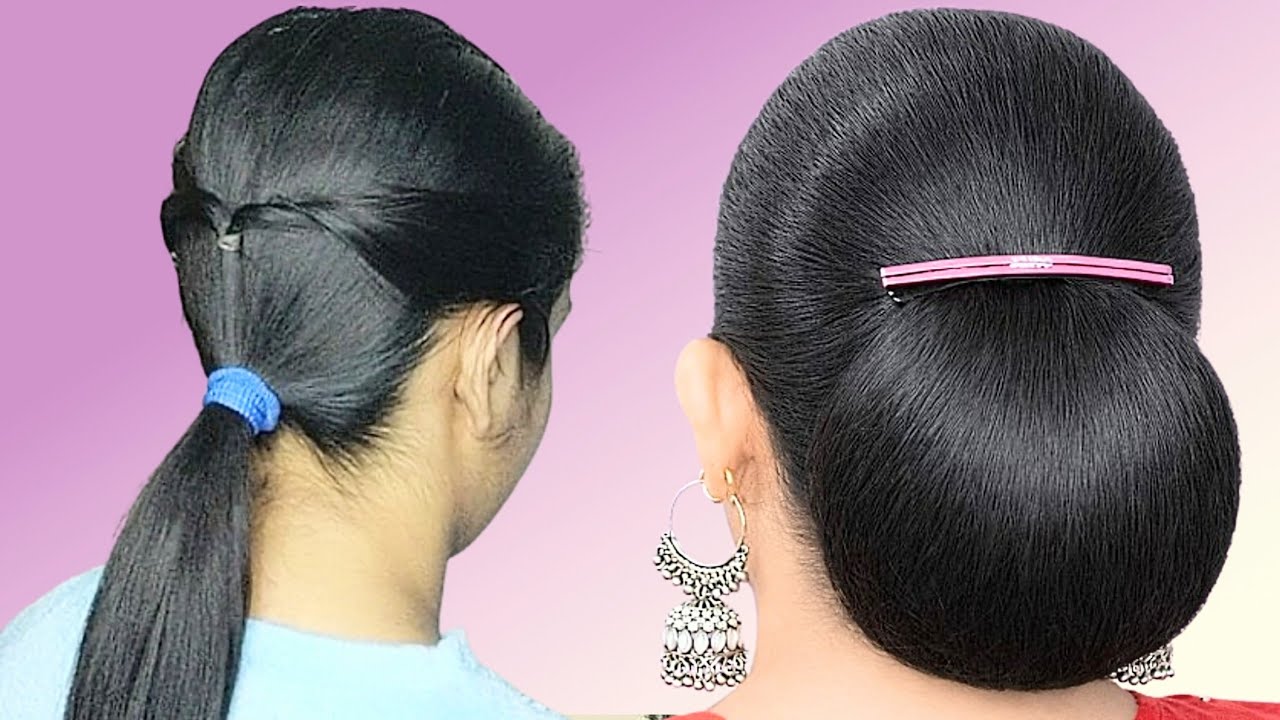 Simple Neat & Clean Updo With लॉक पिन _ Quick & Easy Hairstyles For Medium Hair F Wedding Girls 