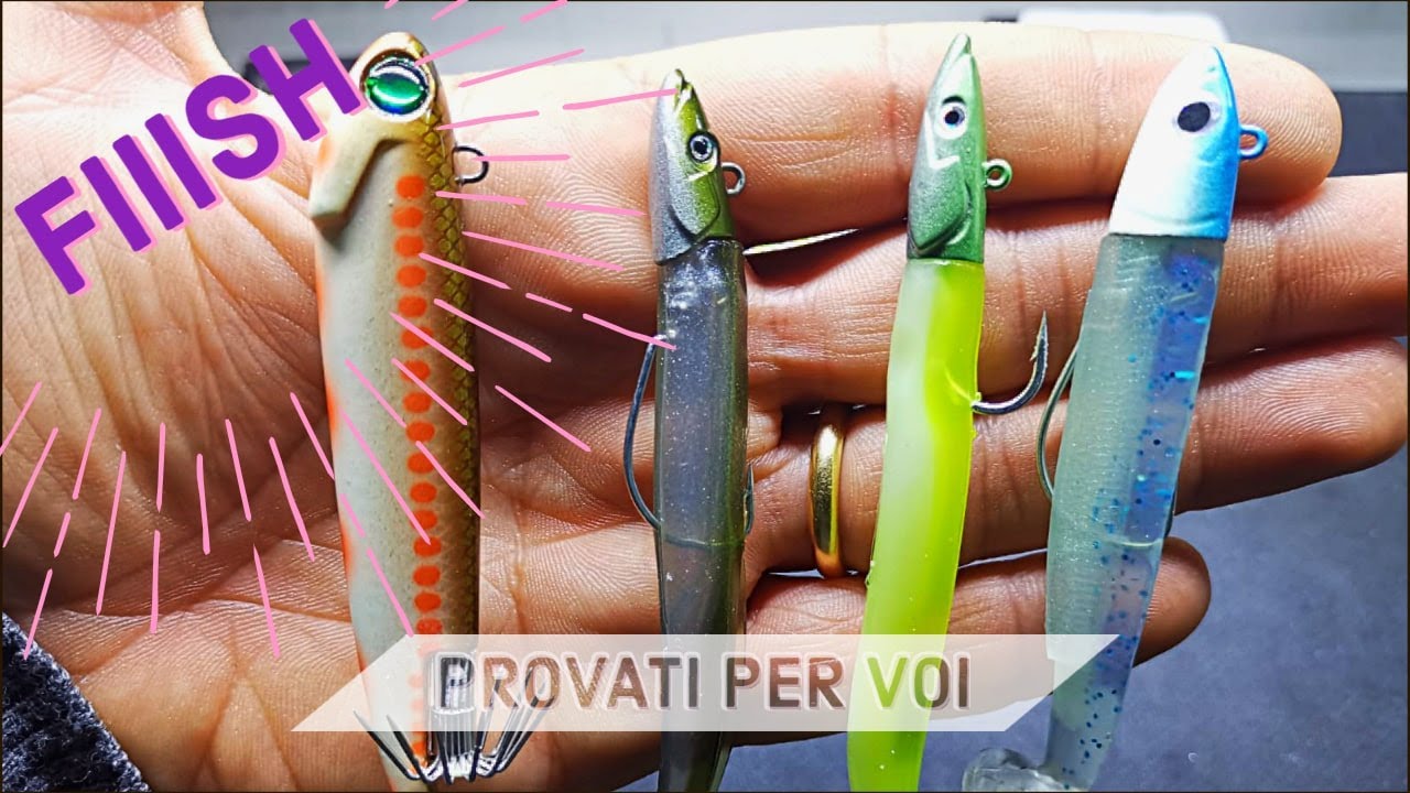 FIIISH particolari - power tail squid - black minnow glow - sand eel UV - black eel - clipangler