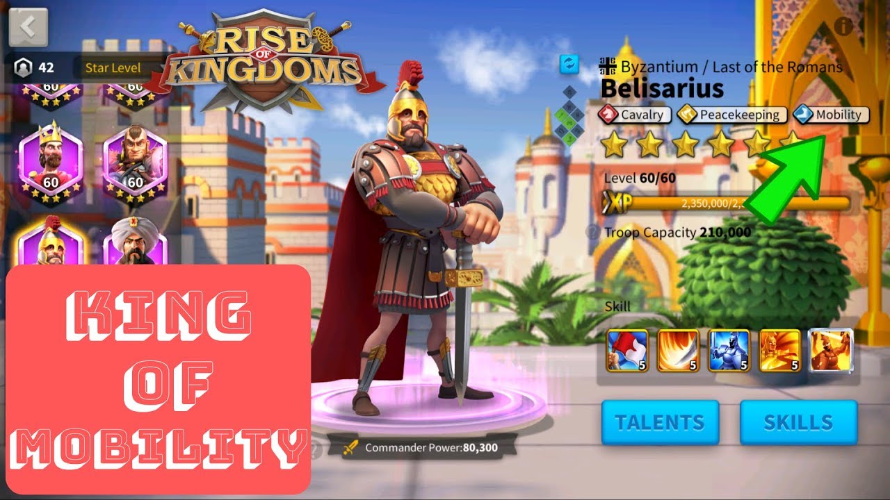 BELISARIUS commander spotlight v 2.0 - King of Mobility! - Rise of Kingdoms