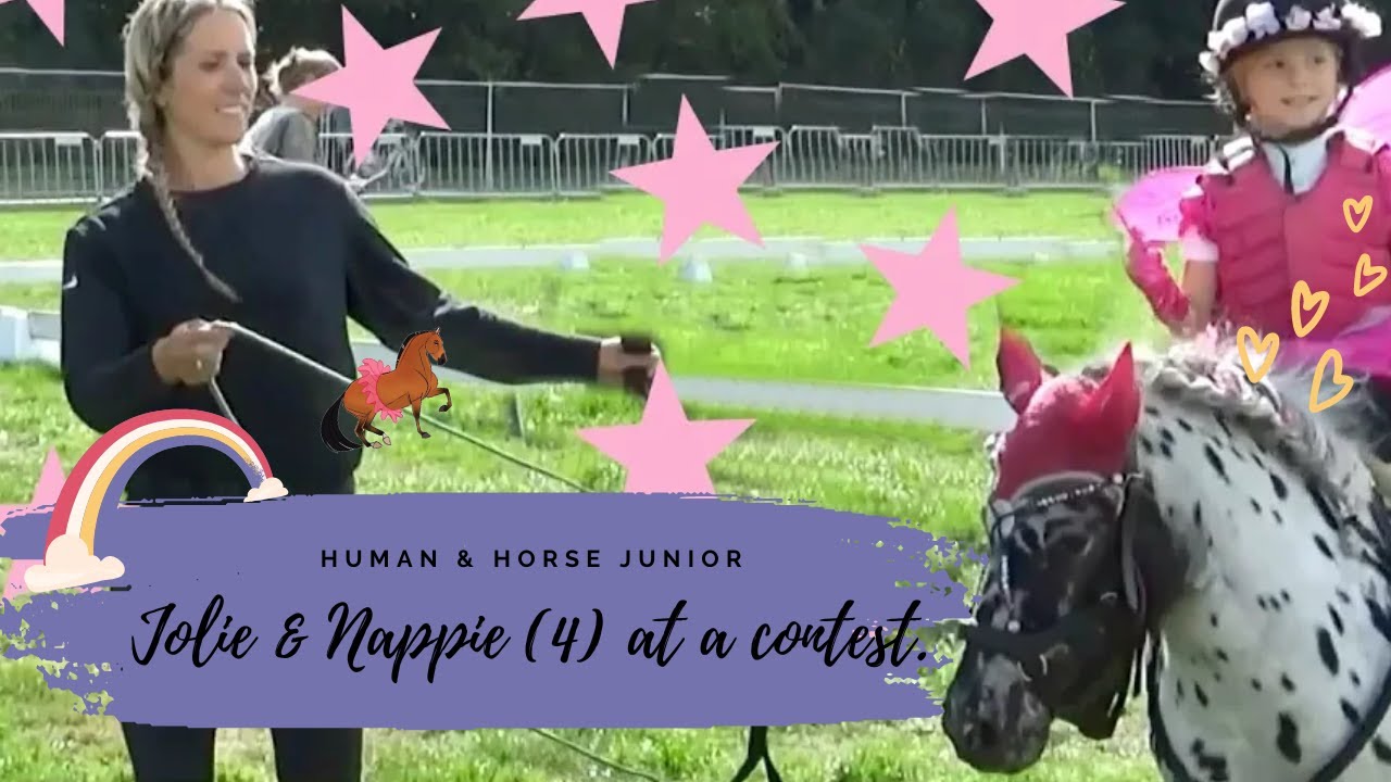 4-YEARS-OLD JOLIE AND NAPOLEON AT A BIXIE CONTEST; DRESSAGE & JUMPING 🖤🌜🤍🦄