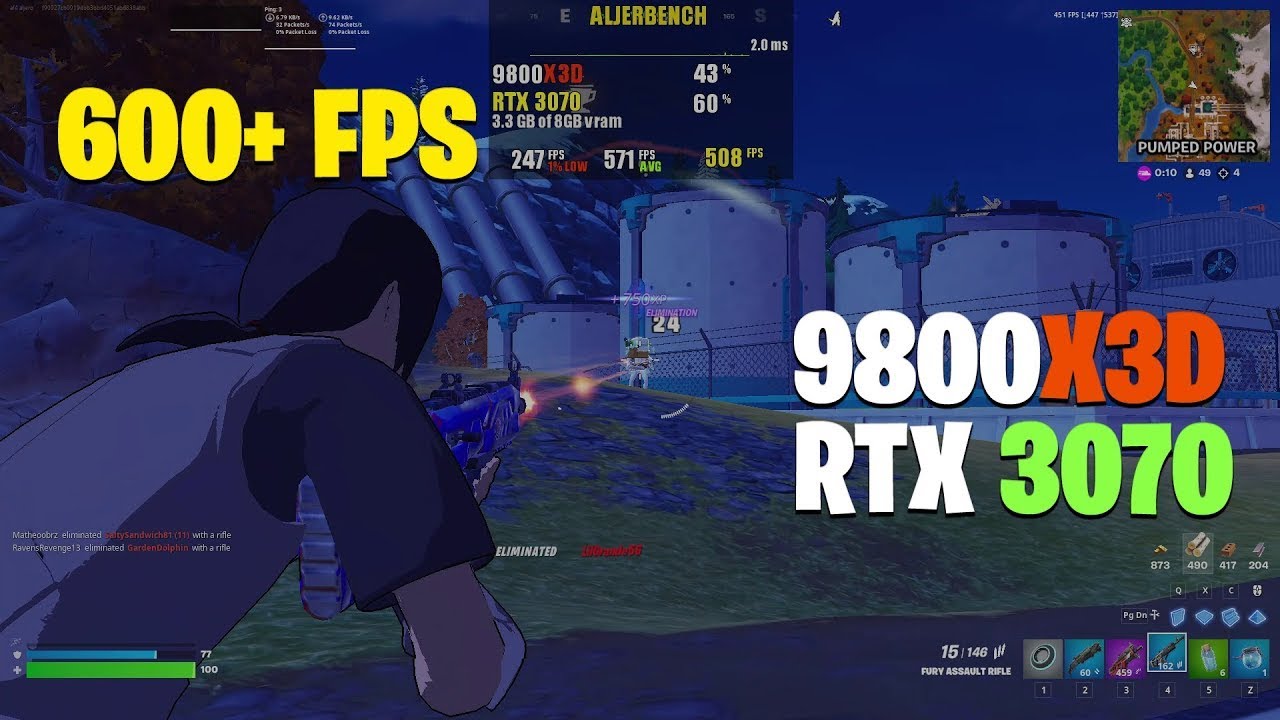 Ryzen 7 9800X3D & RTX 3070 | Fortnite Performance Mode Test