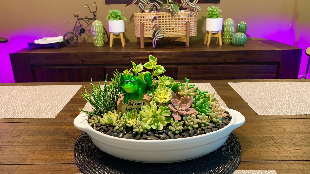 Dining Table Centerpiece Succulent Arrangement