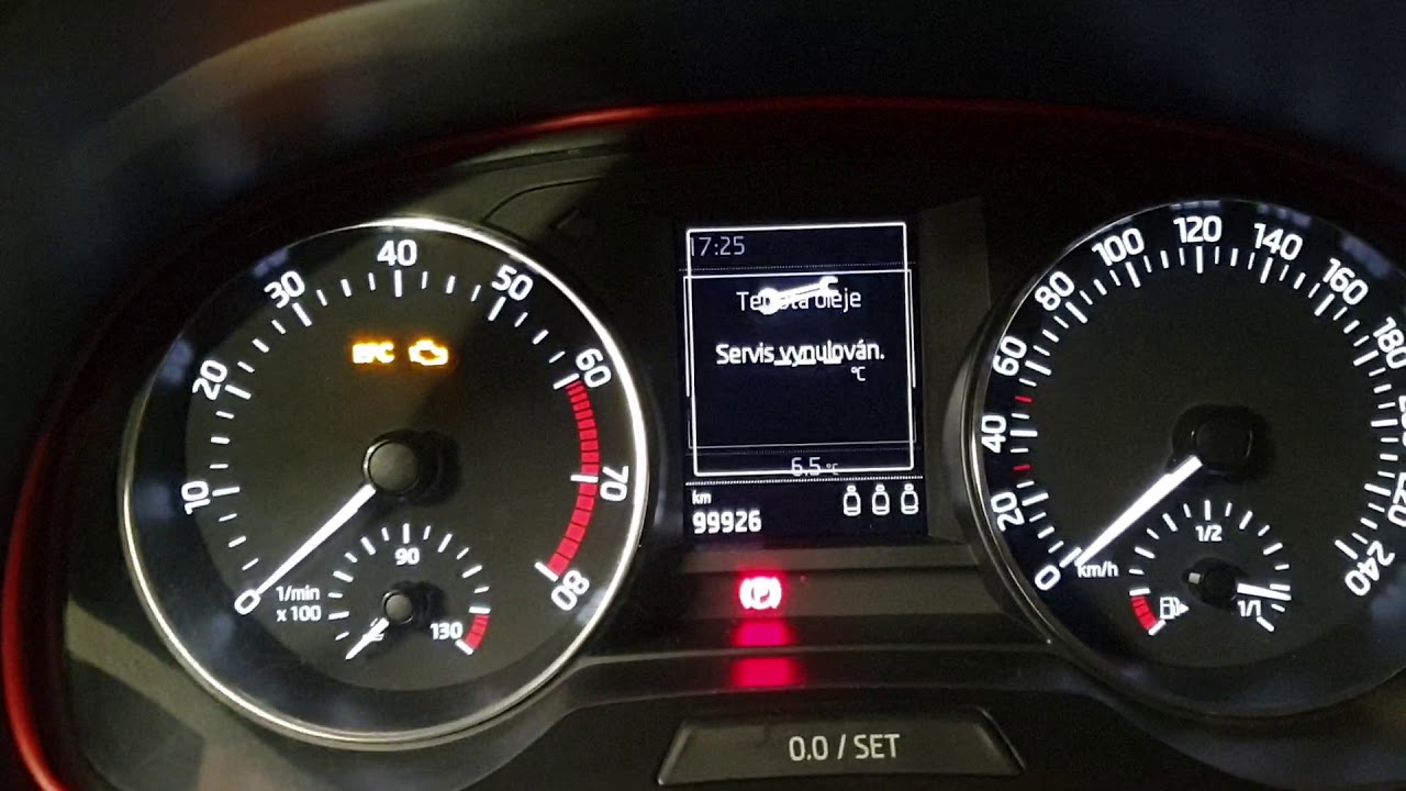 Reset servisu výměny oleje a prohlídky Fabia 3 style maxidot, keyless