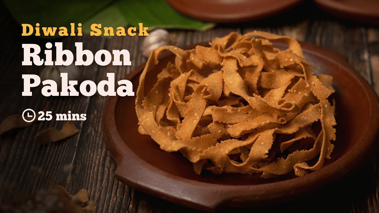 Ribbon Pakoda | Garlic Ribbon Pakoda |  Ola Pakoda | Nada Pakoda | Ribbon Murukku | Cookd