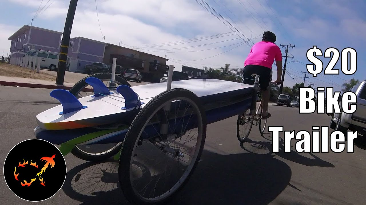 $20 DIY Surfboard Bike Trailer