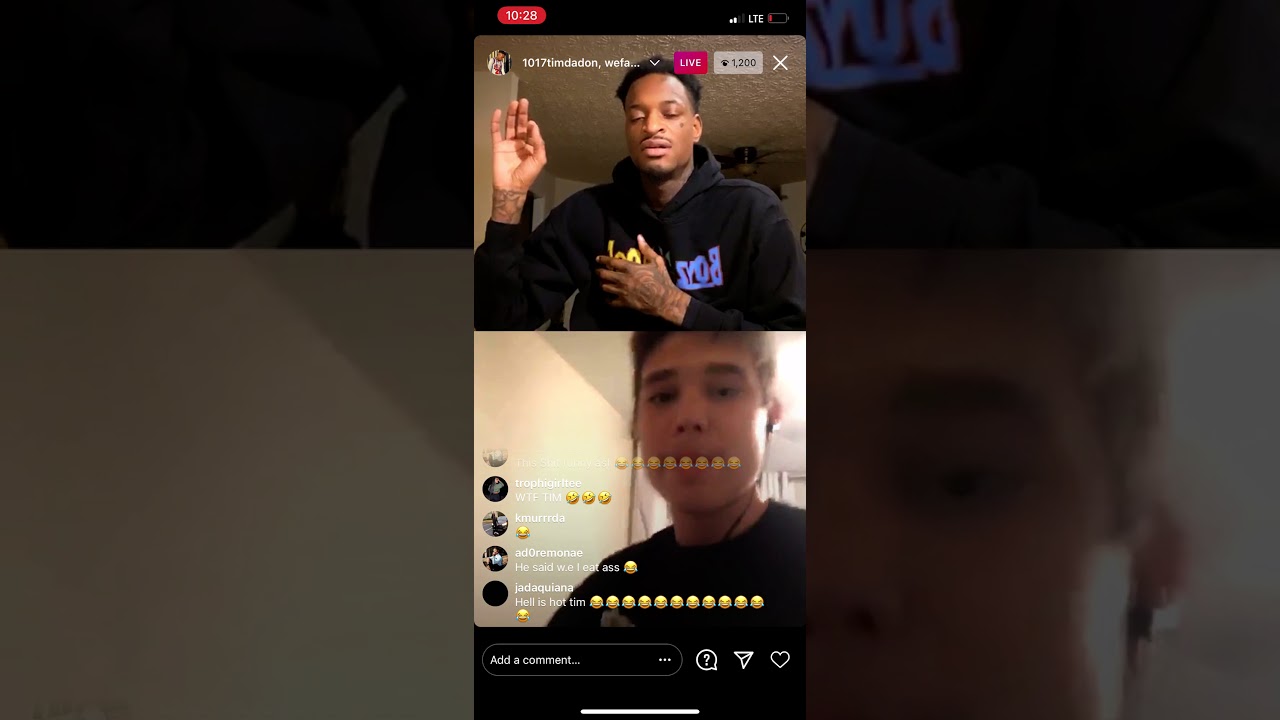 1017timdadon funny IG LIVE!! WATCH NOW!
