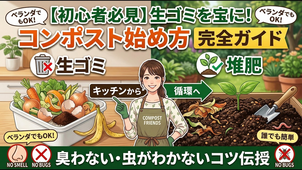 【初心者必見】生ゴミを宝に変える！コンポスト始め方完全ガイド｜臭わない・虫を寄せ付けないコツを徹底解説