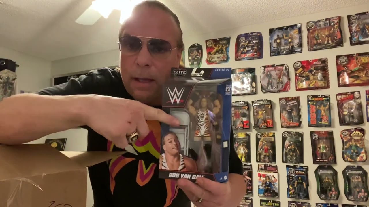 Opening a box of new Rob Van Dam wrestling figures!