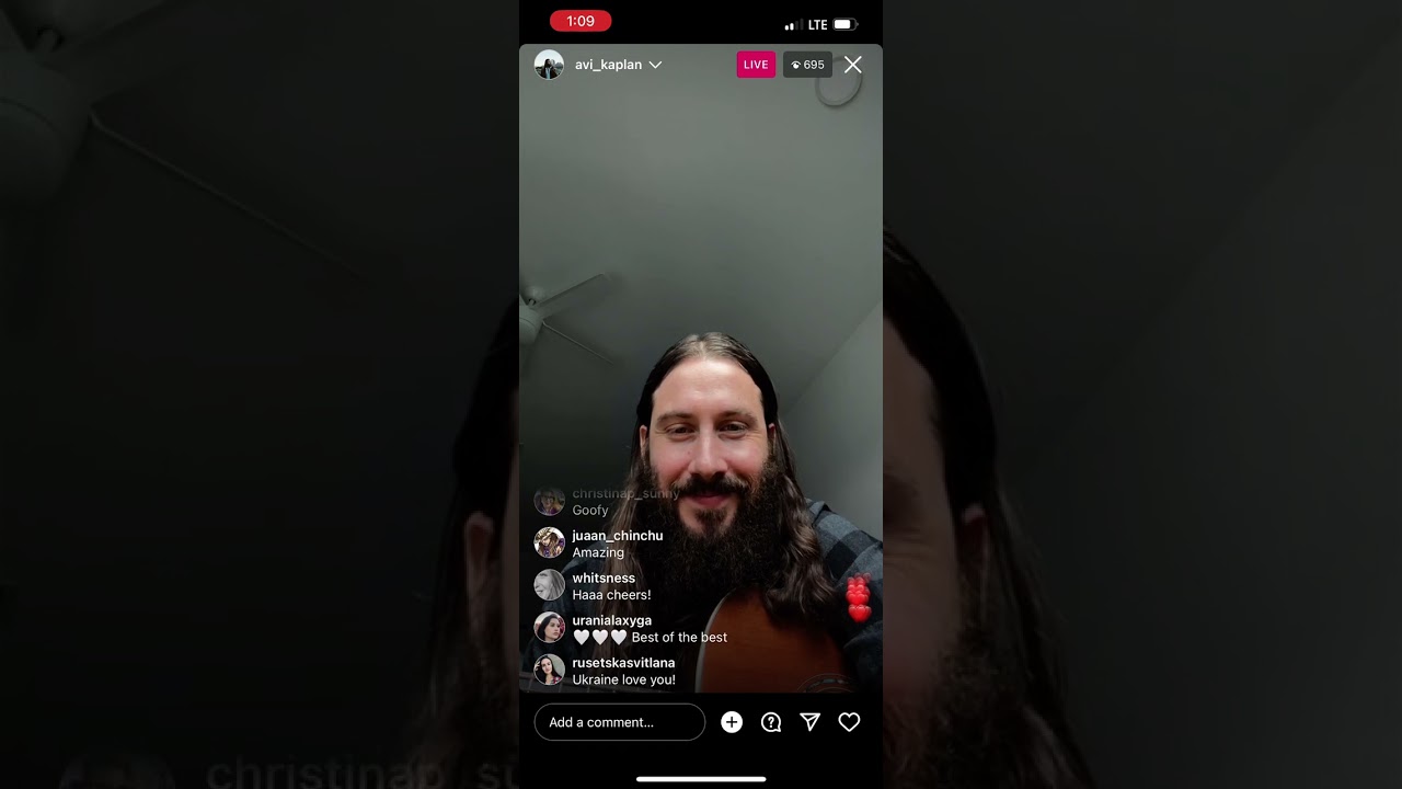 Avi Kaplan IG livestream 2/25/2023