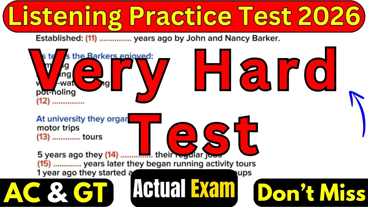 06, 10, 17, 24 & 31 JANUARY 2026 VERY HARD IELTS LISTENING TEST WITH ANSWERS | LISTENING PRACTICE