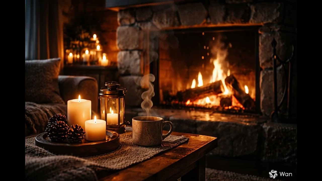 Камин и свечи • Лёгкий дым| Без музыки / Fireplace & Candles with Soft Smoke | No Music 8 часов