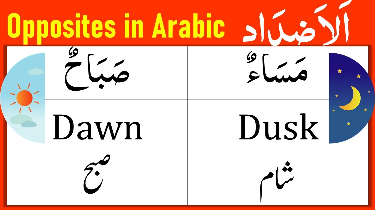 Opposite Words in Arabic | Antonyms in Arabic Language | Opposites in Arabic Language | Arabic Words