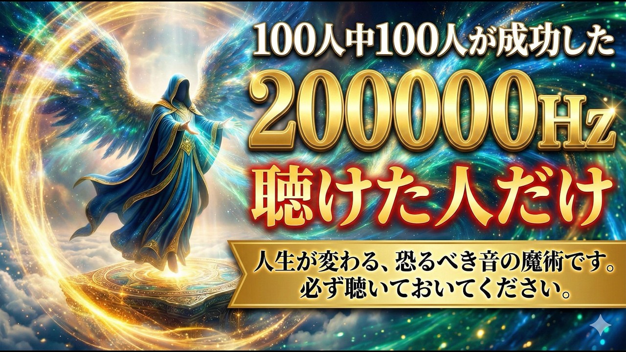 【100人中100人が成功】恐るべき音の魔術｜聴けた人だけ人生が変わる｜7秒後にくるので何を差し置いてでも必ず見て下さい｜金運・恋愛運・仕事運が強制好転する奇跡の波動｜2度目は無い