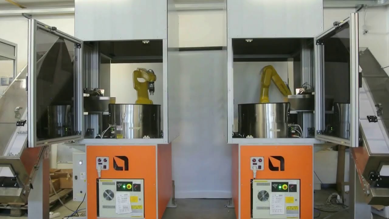 FlexiBowl® & Fanuc Machine Tending-Metal Valves & Sleeves-Welding-Alternative to Vibratory Feeder