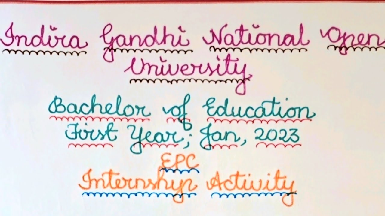 Application Of ICT| IGNOU BED 1st Year EPC Internship Activity| How to write EPC activity IGNOU