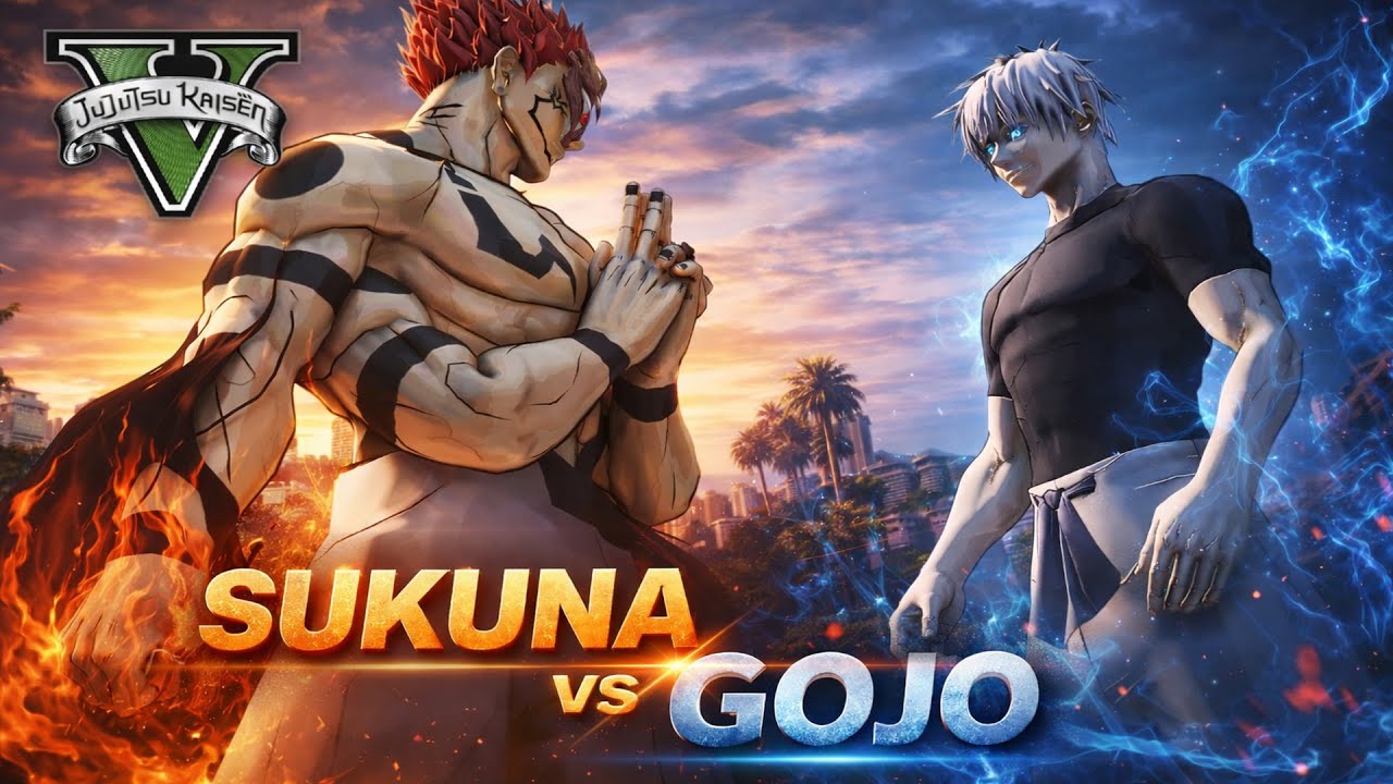 Sukuna Heian Era VS. Gojo Satoru (Enemy AI Test 5) | Jujutsu Kaisen Anime Mod in GTA 5!