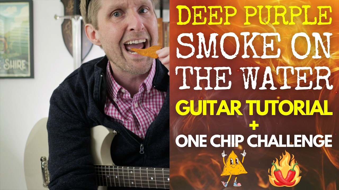 Smoke on the Water ONE CHIP CHALLENGE Guitar Tutorial by Deep Purple