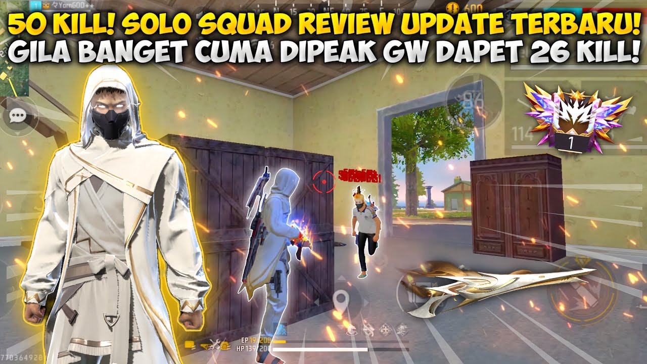 50 KILL! SOLO VS SQUAD REVIEW UPDATE TERBARU! PERANG TERUS SAMPAI DAPET 26 KILL DIPEAK DOANG! 
