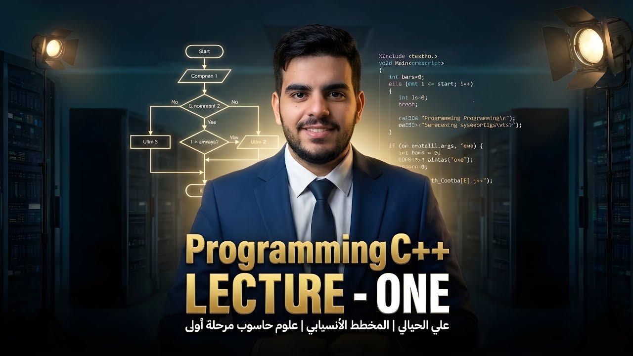 Programming C++ LECTURE -ONE  | علي الحيالي المخطط الأنسيابي علوم حاسوب مرحلة أولى