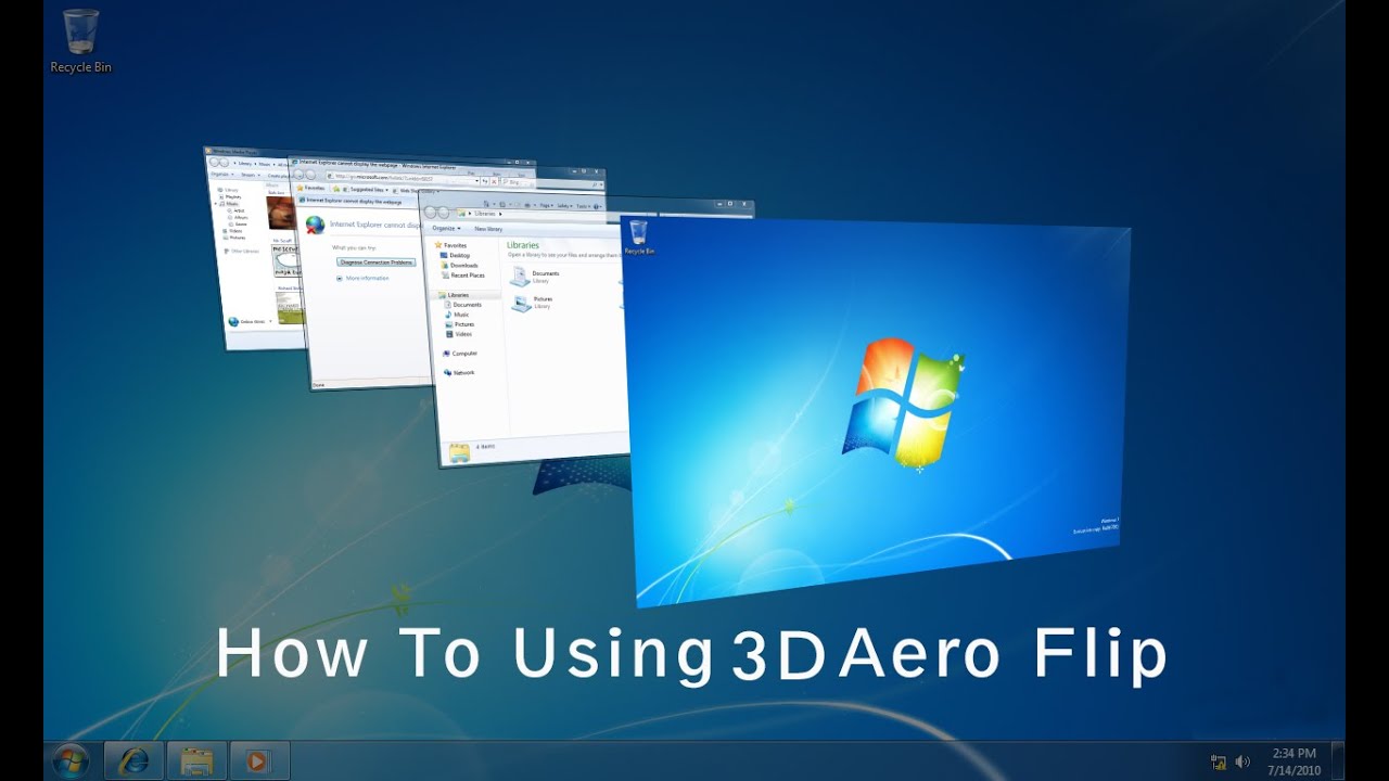 How To Using Aero Flip 3D In Windows 7