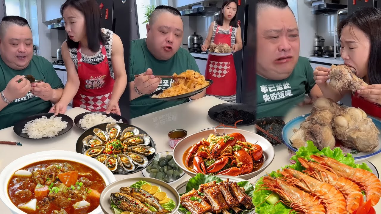蠢老公吃光雙人份的麵條，讓我只能啃蔬菜，等他吃飽我拿出肉棒骨饞哭他【胖嫂美食】