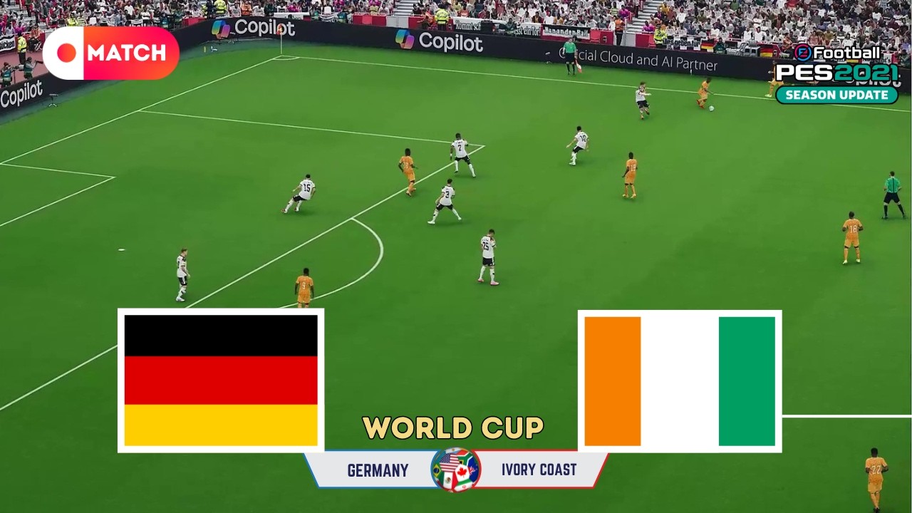 Germany vs Ivory Coast | World Cup 2026 Simulation | eFootball PES 21 Realistic Gameplay