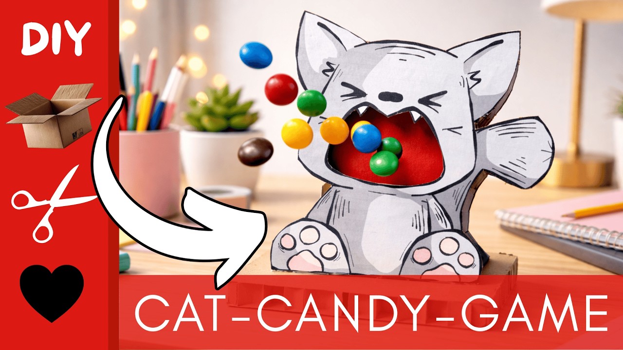 DIY Cardboard Candy Cat Game  Easy and Awesome !