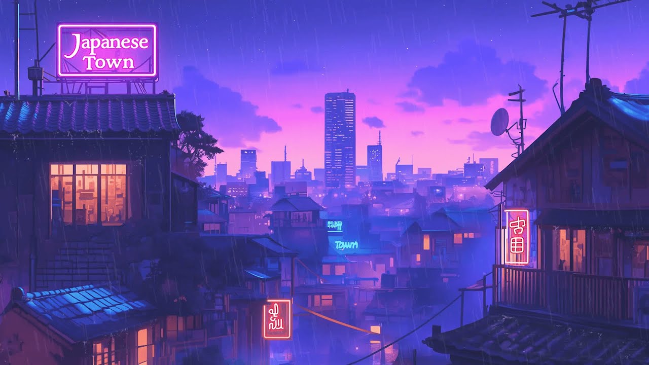 1980s & 90s Lofi Hip Hop Beats 🎶 Retro Vibes & Nostalgic Japanese Town Ambience 🌆 Lofi Rain Playlist