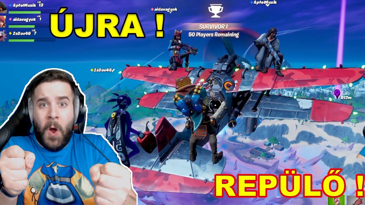 ÚJRA REPÜLŐK A FORTNITEBAN ! | Fortnite Repülőzés w/ ZsDav, Levi és Aida