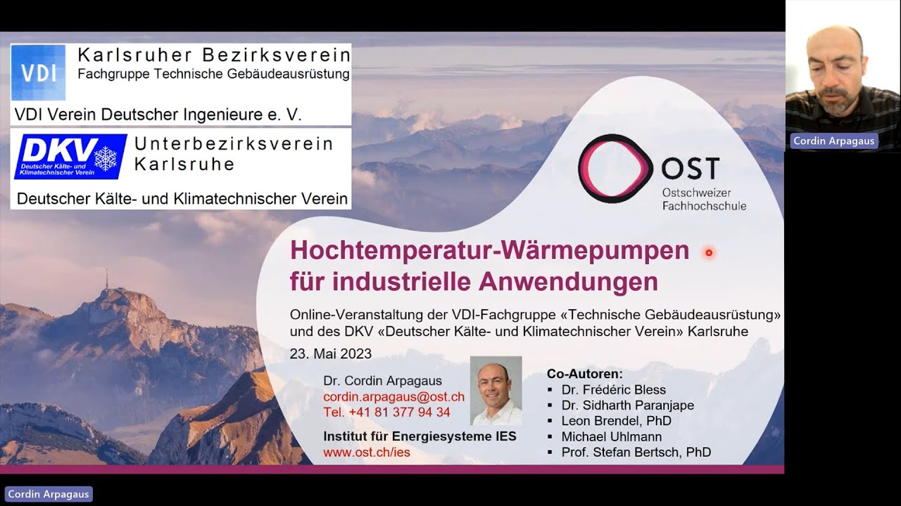 VDI Vortrag W&auml;rmepumpen Cordin Arpagaus
