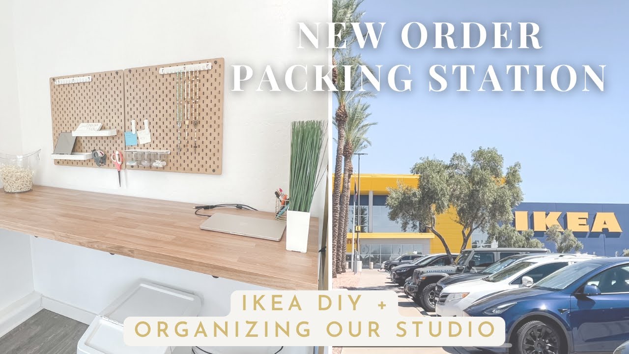 New Order Packing Station | DIY Ikea office makeover, small business, studio makeover